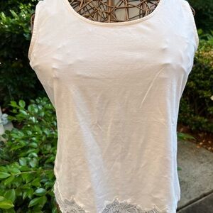 Coldwater Creek White Sleeveless Tank Top